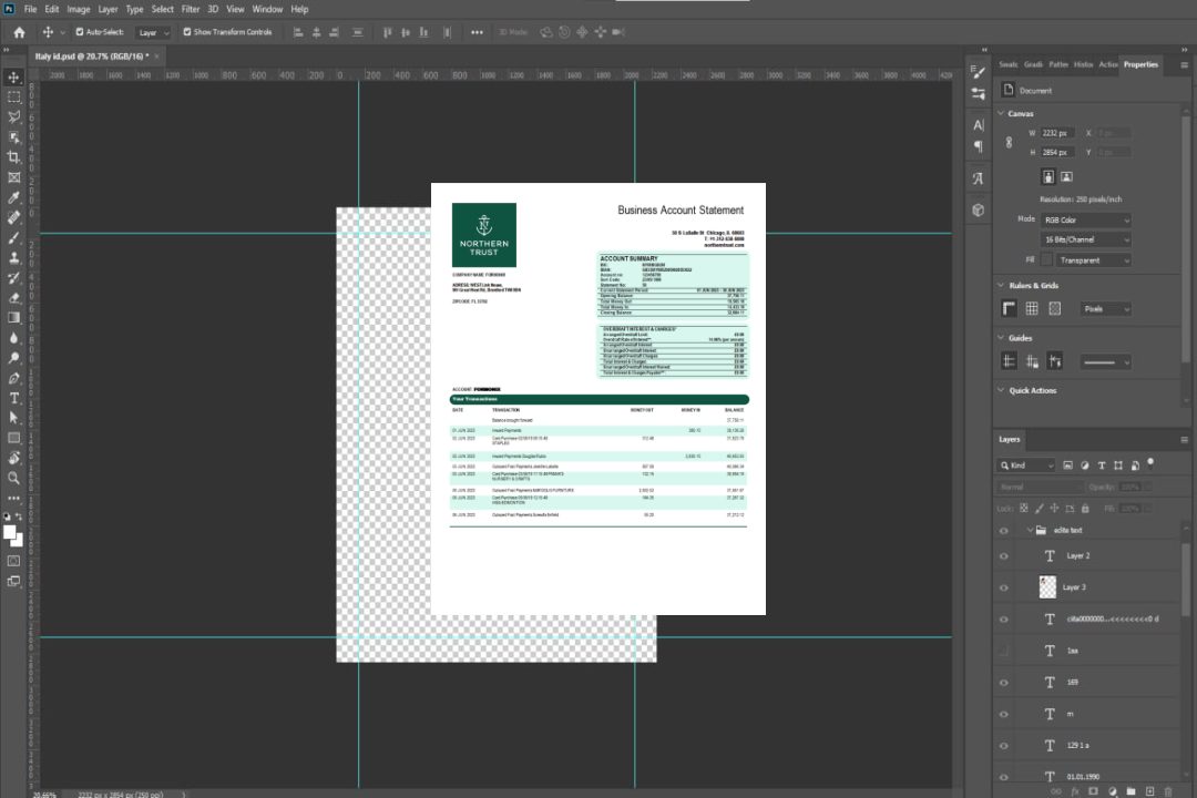 Modèle Word et PDF de déclaration ferme de la Northern Trust Bank template